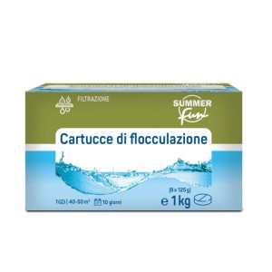 Flocculante in cartucce chiarificante acqua piscina 1 kg