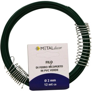 Filo metallico verde, spessore 2 mm, per uso versatile in giardino e in casa.