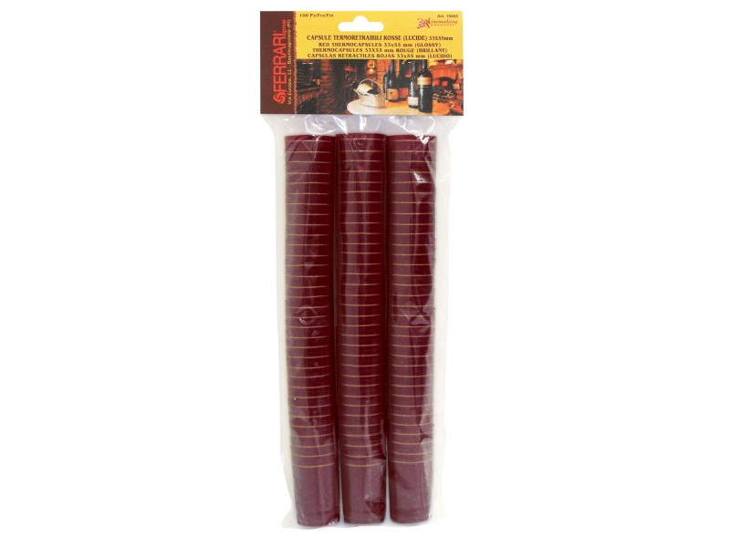 Capsule termoretraibili rosse 33x55 mm 100 pz