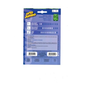 Bustina di semi di basilico 'Italiano Classico' Orto Jumbo con istruzioni per la coltivazione.