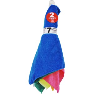 Set colorato di 7 panni in microfibra per la pulizia, ideale per casa e auto.