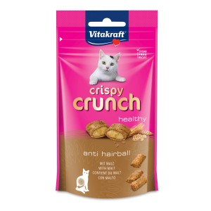 Vitakraft Crispy Crunch snack per gatti al malto, confezione da 60g per prevenire i boli di pelo.
