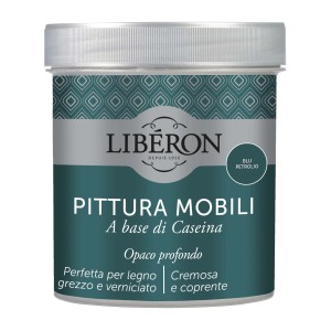 Barattolo di smalto per mobili Liberon blu petrolio.