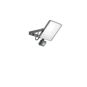 Faro da cantiere LED grigio con sensore di movimento per esterni.
