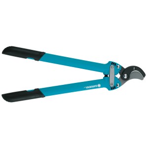 Cesoie a incudine Gardena Comfort 500, cesoie da giardino con manico blu e testa di taglio nera.