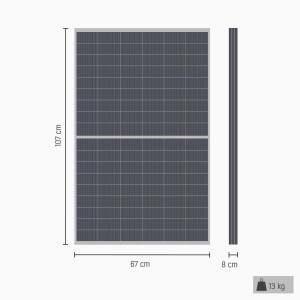 Pannello solare EcoFlow 400W: Modulo solare con dimensioni, per alimentazione autonoma.