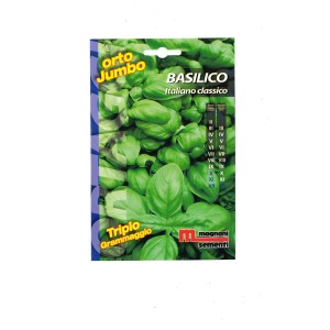 Confezione di semi di basilico 'Italiano Classico' per erbe aromatiche in giardino.