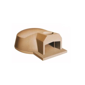 Forno barbecue in muratura beige t.b.t. Ideale per feste in giardino e cottura all'aperto.