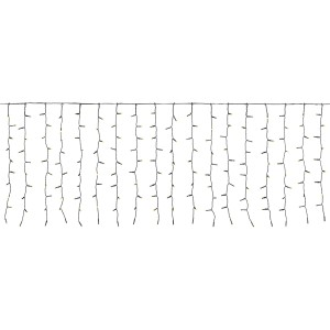 Tenda luminosa a LED con 240 LED bianco caldo e cavo verde per interni ed esterni.