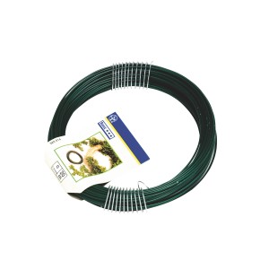 Filo di legatura verde rivestito in plastica, lunghezza 20 m, per filo metallico e recinzioni.