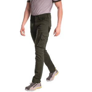 Pantaloni da lavoro t.b.t. verdi con tasca cargo per uomo.