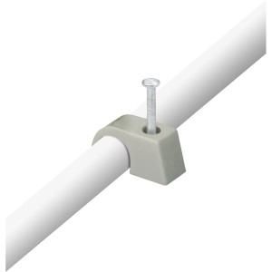 Clip a chiodo grigio (7-11mm) con chiodo per fissaggio cavi.