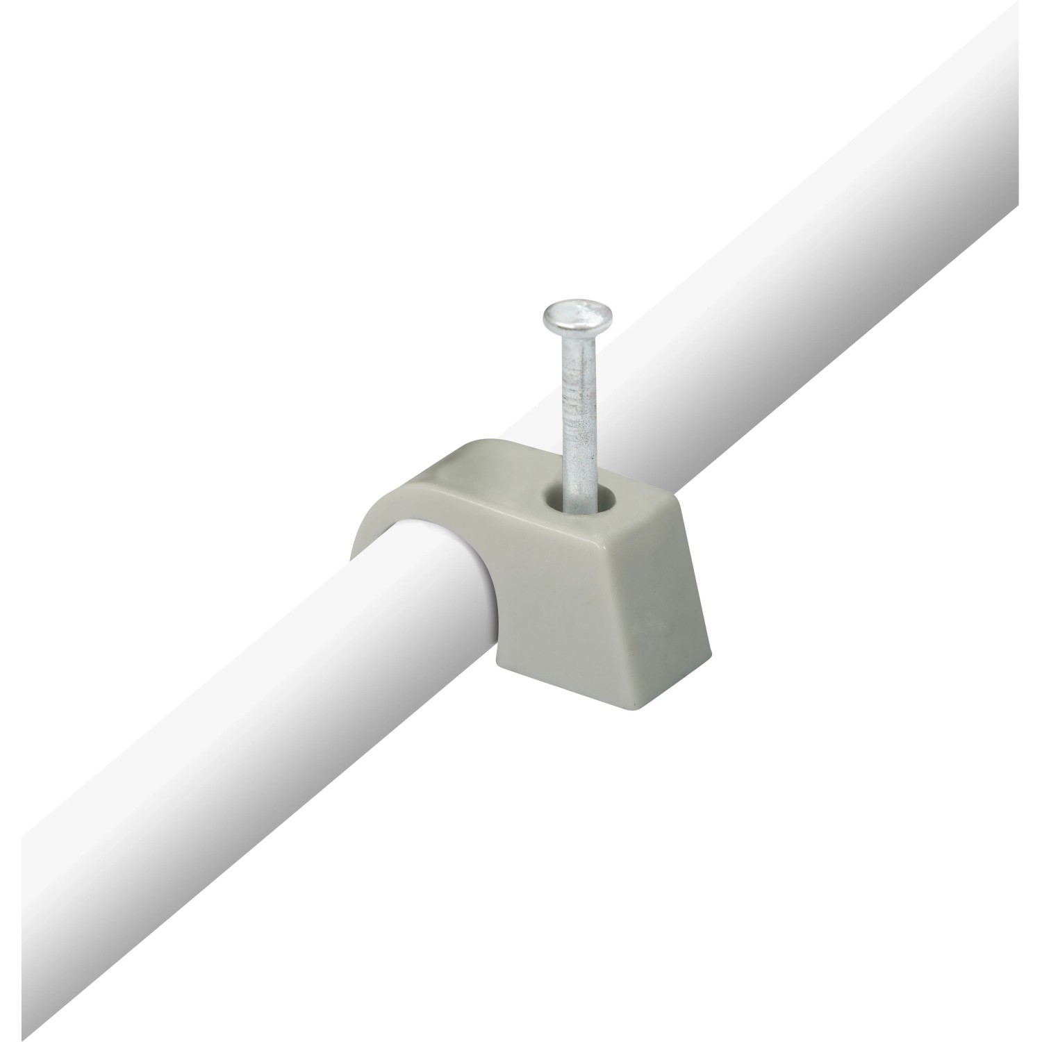Clip a chiodo grigio (7-11mm) con chiodo per fissaggio cavi.