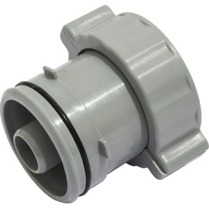 Ricambio piscina grigio, probabilmente un adattatore o un raccordo. Categoria: Ricambi piscina.