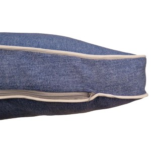 Cuscino con fascia e doppio piping blu 60x80 cm