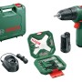 Set avvitatore a batteria Bosch EasyDrill 1200 con batterie, caricabatterie, set di punte e valigetta.