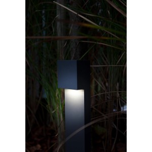 Moderna lampada da vialetto a LED Lutec Gemini XF color antracite con luce bianca neutra.