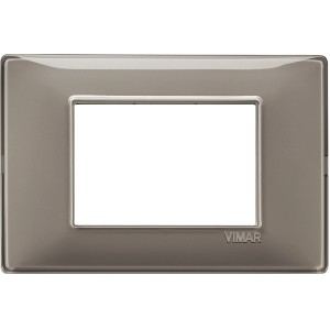 Placca t.b.t. per interruttori e prese, colore grigio.