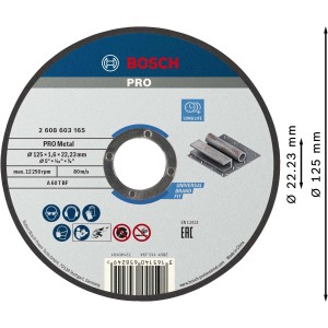 Mola da taglio Bosch PRO Metal 125x1,6x22,23 mm