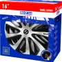 Copricerchi Sparco, 16 pollici, set da 4, argento/nero, per esterni auto.