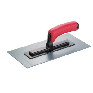 Spatola lisciante LUX Classic per intonaco, con manico ergonomico rosso.