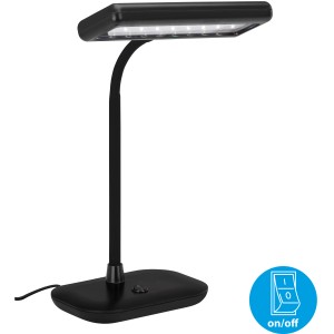 Lampada da tavolo a LED Brilo Daylight nera per scrivania con luce bianca diurna.