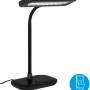 Lampada da tavolo a LED Brilo Daylight nera per scrivania con luce bianca diurna.