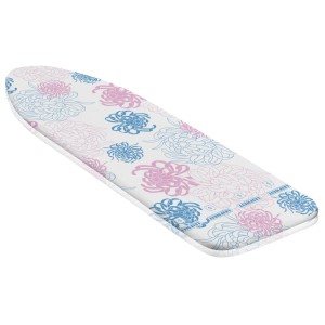 Copriasse da stiro Leifheit Cotton Classic S con motivo floreale rosa e blu.