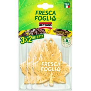 Fresca Foglia Profumatore auto vaniglia, confezione da 3 per la cura dell'auto.