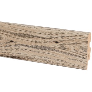 Battiscopa in rovere 67209, 60x20x2600 mm, effetto rovere con canalina per cavi.