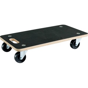 Tavola di trasporto rettangolare TER-400-M con 4 ruote, portata fino a 400 kg. Ideale per il trasporto su moquette.