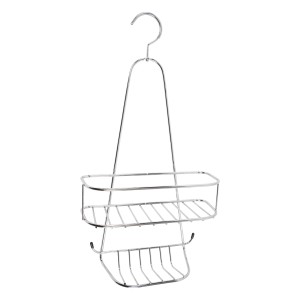 Cestello doccia cromato da appendere, mensola bagno per accessori doccia.