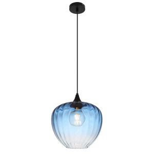 Lampada a sospensione in vetro blu della categoria Sospensioni.