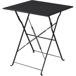 Tavolo da giardino t.b.t. nero, quadrato e pieghevole.