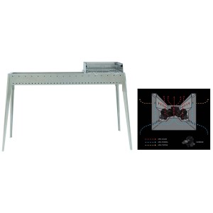 Barbecue a carbonella t.b.t. con schema di circolazione dell'aria.