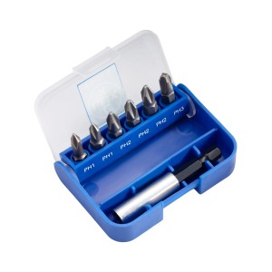 LUX Standard Bitbox PH 7 pezzi con inserti e portainserti in custodia blu.