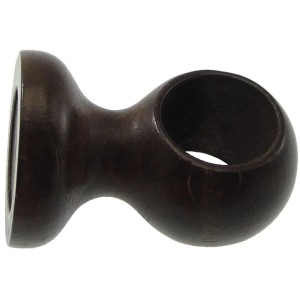 Supporto marrone per bastone per tende, montaggio a parete.