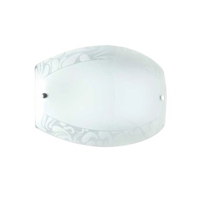 Applique t.b.t. bianca con motivo floreale per montaggio a parete.