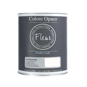Barattolo di pittura grigia "Titanium White" di Fleur per progetti fai-da-te.