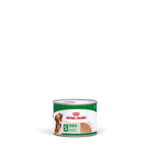 Royal Canin Mini Adult cibo umido per cani in lattina, alimento completo per cani di piccola taglia.