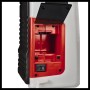 Dettaglio: Spruzzatore a batteria Einhell Power X-Change GE-WS 18/150 Li-Solo con vano batteria aperto e interruttore.