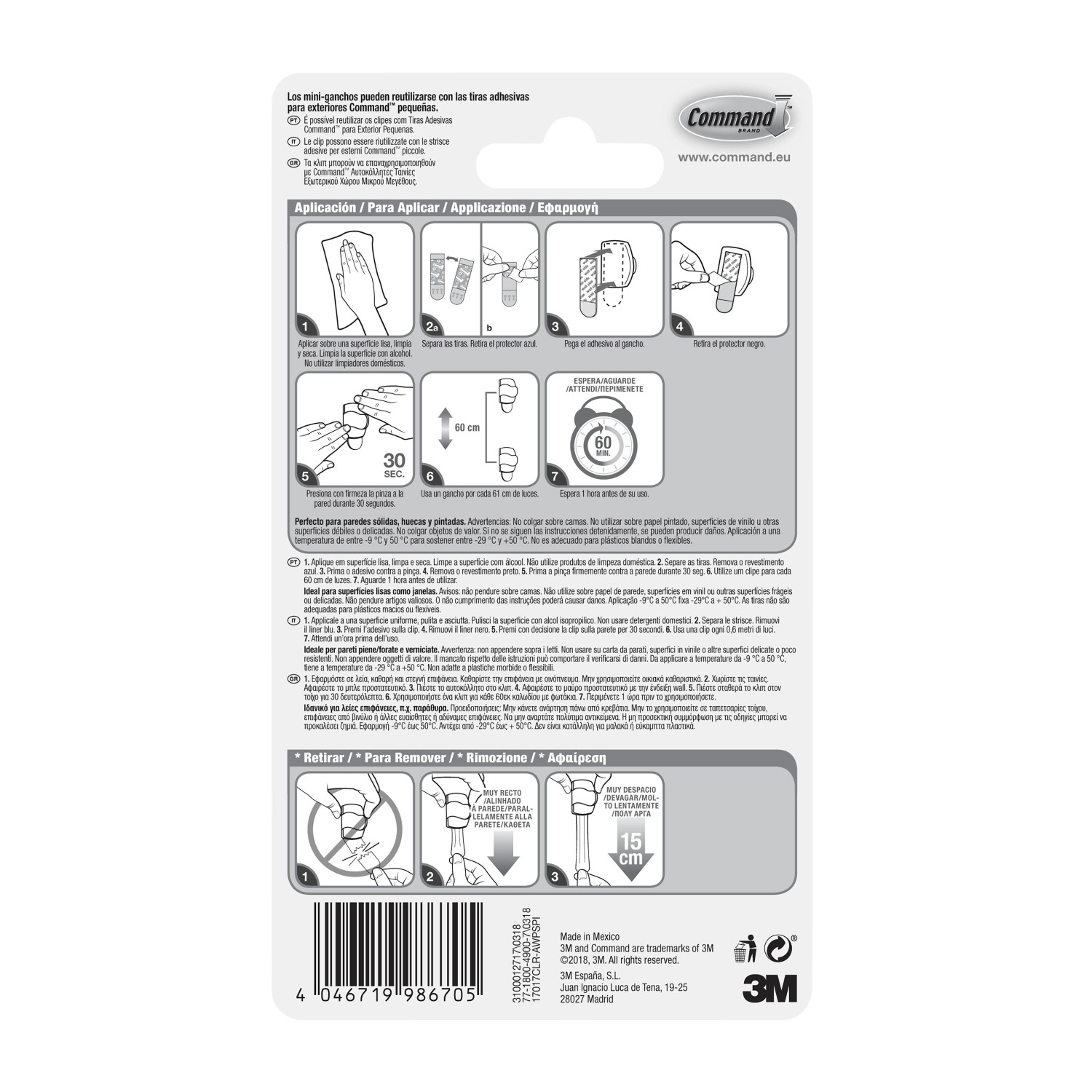 STRISCE GANCI PER Cucina Appendiabiti Da Parete Attaccapanni EUR 7,65