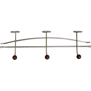 t.b.t. Organizer armadio con tre ganci e sfere marroni.