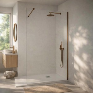 Doccia walk-in Orion 80x200 cm profilo oro rosa