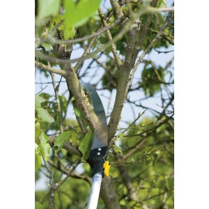 Lama per potatore LUX in uso per tagliare un ramo.