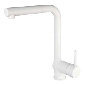 Rubinetto da cucina bocca estraibile Idrostile Aster bianco