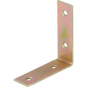 Staffa angolare per sedia zincata gialla 60x60x18 mm per costruzioni in legno.
