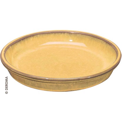 Sottovaso in terracotta smaltata Kinfolk Deroma mustard Ø 27 cm