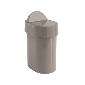 Cestino da bagno t.b.t. color tortora con coperchio basculante.