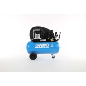 Compressore a pistoni ABAC blu su ruote, ideale per officina e garage.